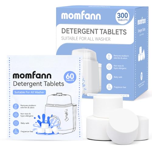 Image of MOMFANN 300 Professional Deep Cleaning Detergent Tablets for All Baby Bottle Washers, Washer Tablets for Bottle Washer and Sterilizer and Dryer, Easy to Use