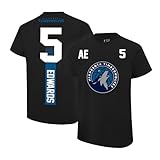 Ultra Game Youth NBA Official Super Soft Fly High Players T-Shirt, Minnesota Timberwolves, Anthony Edwards, Black, 14-16