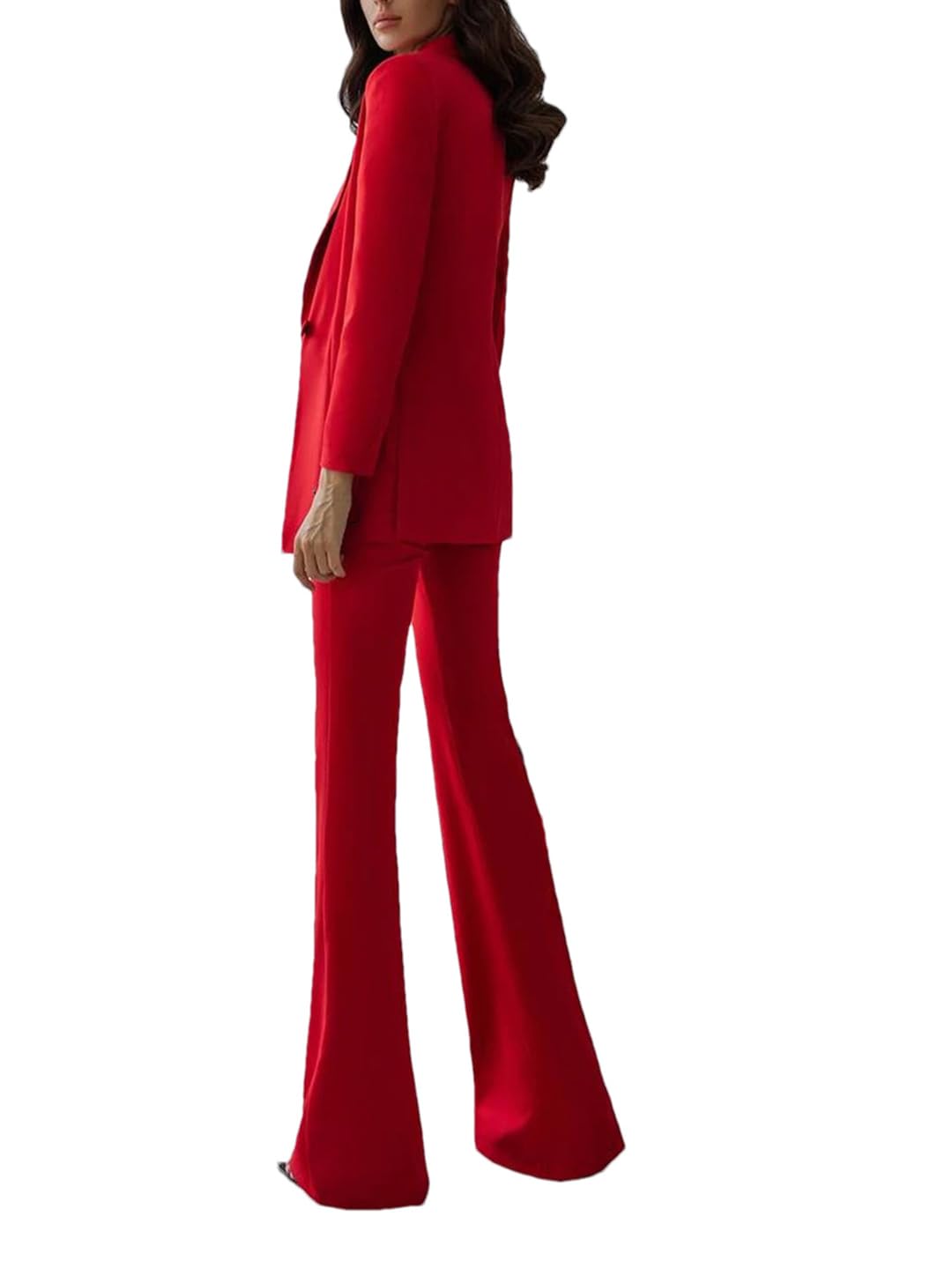 Ensemble De Costumes Slim Taille Haute pour Femmes, 2 Pièces, Blazer Et Pantalon pour Invités De Mariage, Bureau Formel