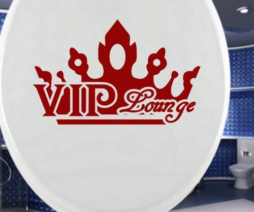 Adhesivo Tapa de Inodoro Vip Lounge Corona Divertido Dicho Etiqueta Bad Mann Mujer Tapa de Inodoro Tatuaje, Cuarto de Baño Inodoro, Pegatinas 3C091 - Oro brillante, 25cm