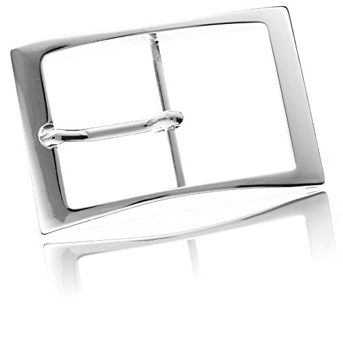 FREDERIC HERMANO Gürtelschnalle Buckle 40mm Metall Silber Poliert - Buckle Edges - Dornschliesse Für Gürtel Mit 4cm Breite - Silberfarben Poliert Cover