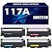 Price comparison product image 117A Toner Cartridge Compatible for HP 117A 117 Color Laser MFP 150nw 179fwg 178nwg 179fnw 178nw 150a 179 178 150 W2070A W2071A W2072A W2073A Ink 4-Pack (Black Cyan Yellow Magenta)