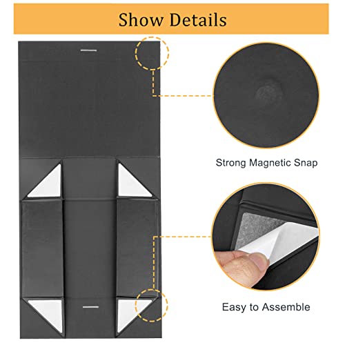 Daiuni 10.5 Inchx7.5 Inchx3.1 Inch Black Magnetic Gift Box With Lid And Ribbon For Presents thumb #3