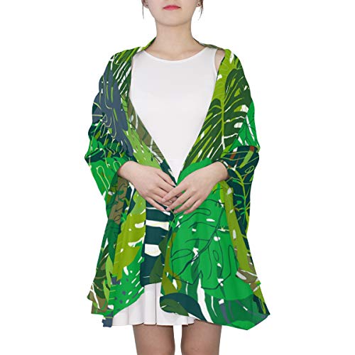 Tropical Leaf Monstera Scarfs for Women Lightweight Sunscreen Shawl Wraps2