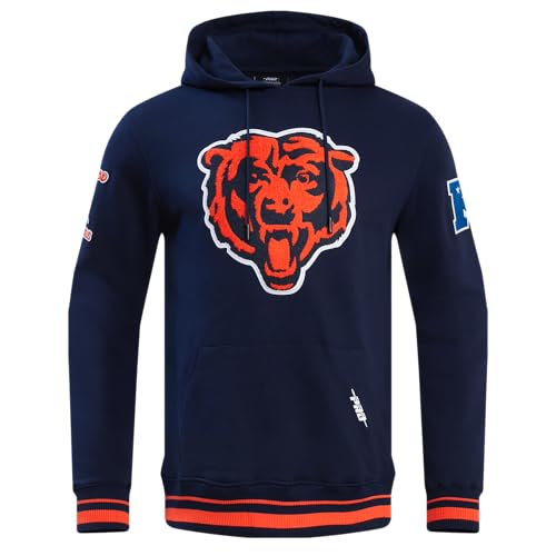Pro Standard Mens NFL Chicago Bears Retro Classics Pull Over Hoodie Midnight Navy/Orange/Midnight Navy M