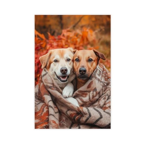 Poster Two Cozy Dogs 61x91 cm pour créer un salon cocooning chic