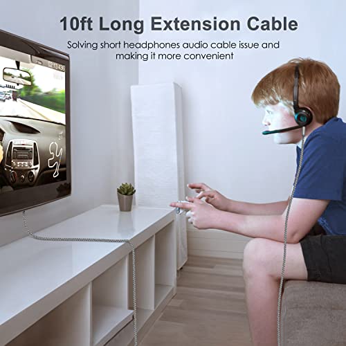 Kinps Auxiliary Audio Cable 3.5Mm Aux Cord Stereo Jack Male To Male Aux Cable For Phones, Headphones, Speakers, Tablets, Pcs, Mp3 Players And More (10Ft/3M, Gray) #TOP6