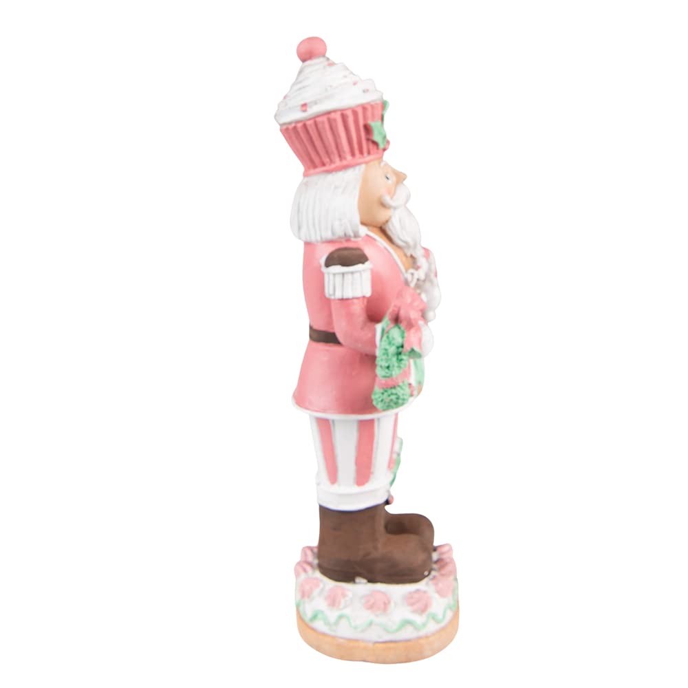 Clayre & Eef Figur Nussknacker 24 cm Rosa Polyresin Weihnachtsdekoration