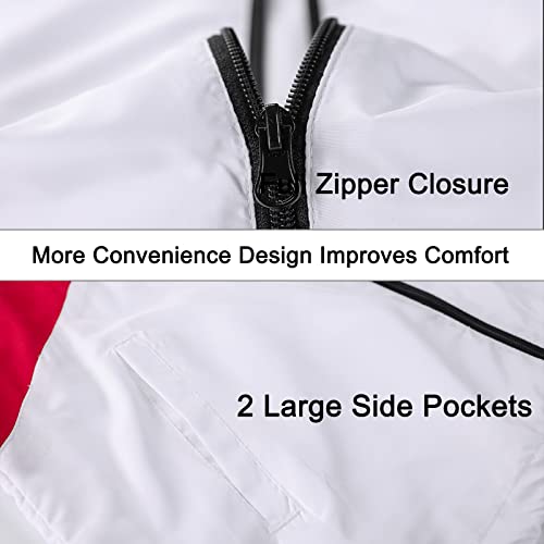 Myjajayi Mens Windbreaker Jacket Lightweight Water-Resistant Wind Breakers Hooded Jacket Black Blue S #TOP4