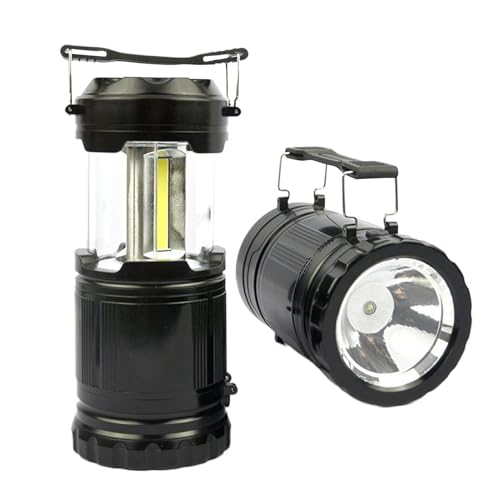 Linterna de camping, linterna plegable para campamento, 8 x 3.35 pulgadas, brillo de iluminación ajustable, lámpara de gancho de mango versátil, luz de supervivencia de alta intensidad para exteriores