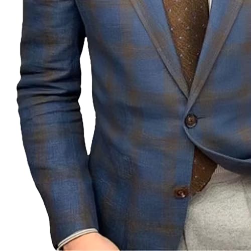 Men's Suit Jacket Blazer Tuxedos Jackets Party Sport Coats Casual Plaid Slim Fit Single Breasted Blazers3