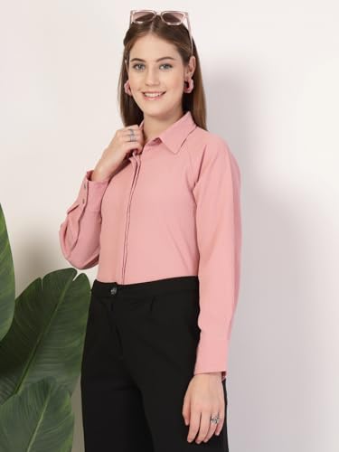 Image of Style Quotient Women Pink Smart Casual Shirt