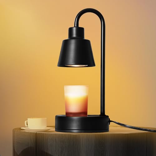 JXTZ Candle Warmer Lamp, Electric Candle Lamp Warmer with Dimmable Light, Vintage Home Decor Electric Wax Warmer with 2/4/8H Timer for Scented Jar Candles, No Smoke, Candle Warmer Gifts