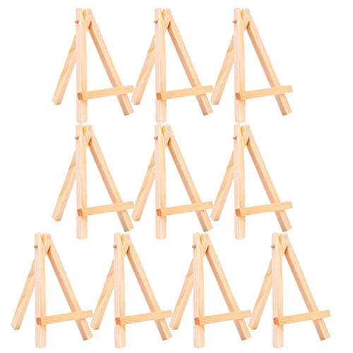 Mini cavalete de madeira da Nuobesty, pequeno cavalete de madeira, triângulo, triângulo, exibição de