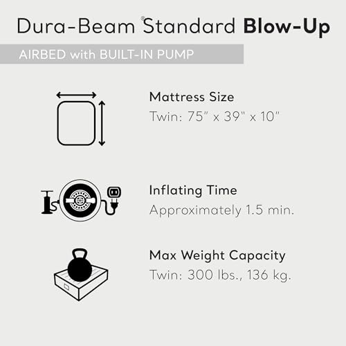 Image of INTEX Dura-Beam Standard Pillow Rest Air Mattress: Fiber-Tech