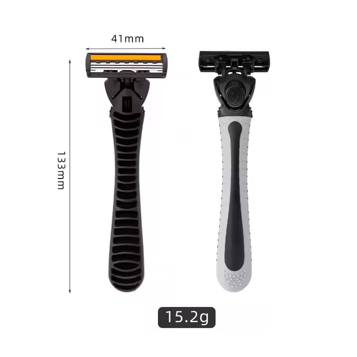 Disposable Razors Long-lasting 3-Blade Razors With Slim Head and soap strip for Precision Shaving / 1 Handle and 11 Cartridges,12 Piece Shaving Kit (Handle Black)