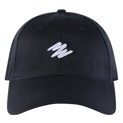 Image of QUALTRIXIAN Baseball Cap Mens Unisex Embroidery Hats Cotton Adjustable Trucker Caps Summer Sun Visor Hat Golf Running Hat Outdoor Sport Hat Navy Blue