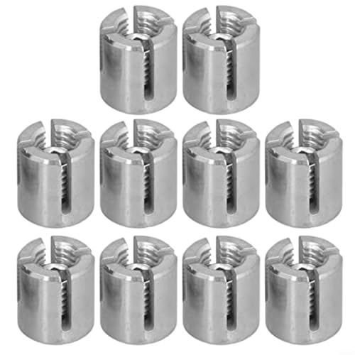 EffiFish Clip de cuerda de alambre de acero inoxidable Abrazaderas de cable cruzado Clip cruzado 2 mm grado T316 para sistemas de enrejado de barandilla de cable, paquete de 10 clips de hardware