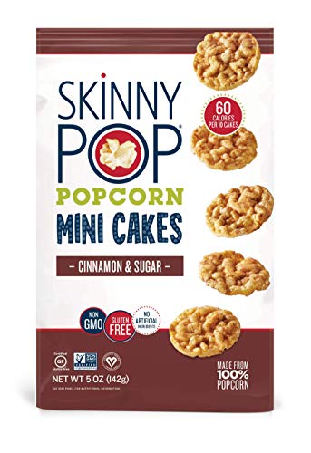 Skinnypop Cinnamon & Sugar Popcorn Mini Cakes,  12Ct, 5Oz Grocery Size Bags, Skinny Pop, Healthy Popcorn Snacks, Gluten Free #TOP1