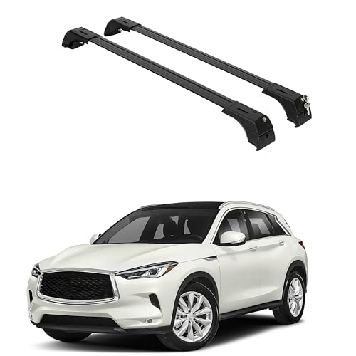ERKUL Roof Rack Cross Bars for Infiniti QX50 2019-2025 | Anti-Theft Lock Aluminum Crossbars for Rooftop, Cargo Carrier, Luggage, Kayak, Canoe, Bike | Black
