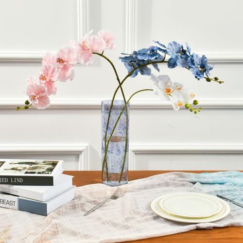 Petits vases cylindriques pour fleurs plastique violet clair moderne centres de table maison - 4