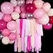 PartyWoo Crepe Paper Streamers 10 Rolls 820ft, Pack of Crepe Paper Streamers in Pink Shades Color, Crepe Paper for Birthday Decorations, Party Decorations, Wedding Decorations (1.8 in x 82 Ft/Roll)