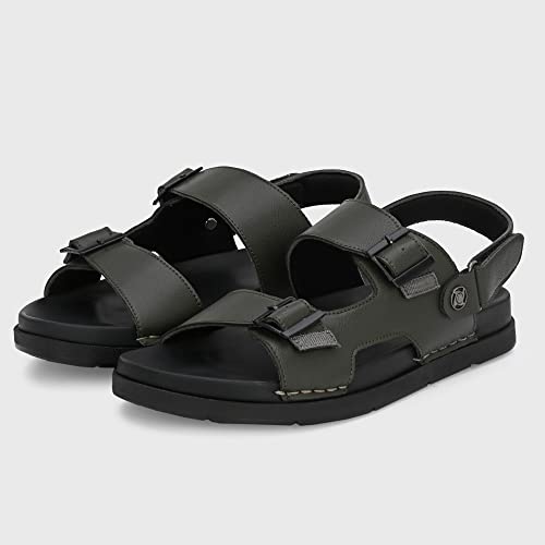 Image of Centrino Men's Durable Flip Flops, Sturdy Grip, EVA Sole & Cushioned Footbed, Hook & Loop Straps Beach Sandals - For Travel, Walking Slippers (6333)