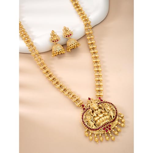 Image of Peora Gold Plated Bridal Jewellery Set with Kamarband Gift for Women Indian Traditional Ethnic Wedding
