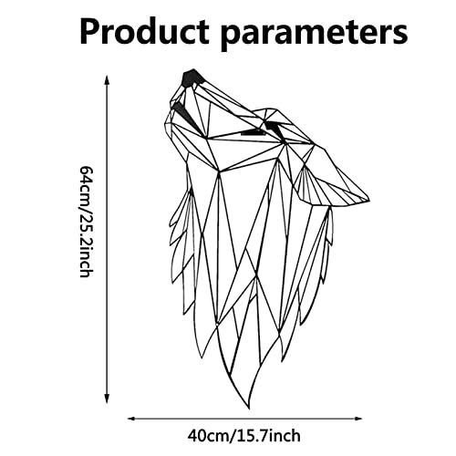 Izzya Wolf Head Metal Wall Art, Animal Metal Wall Decor, Geometric Minimalist Line Art Hanging Painting, For Home Kitchen Bedroom Living Room #TOP1