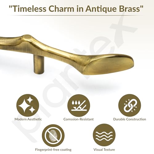 Image of Plantex Cabinet Handle /Kitchen Cabinet Door Handle /Wardrobe /96 mm Cupboard Handle /Door Pull-Push Handle for Home /Office - Pack of 2 (Brass Antique)