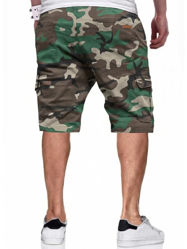 Image of JMIERR Mens Casual Cotton Twill Cargo Shorts Drawstring Classic Chino Stretch Short with 6 Pockets