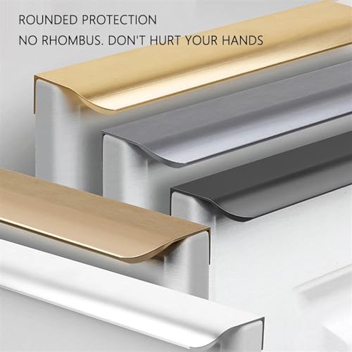 Tiradores ocultos para muebles, pomos de aleación de aluminio, tiradores largos para cajones para armarios de cocina y armarios