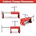 Comfylichi 2Pack Cabinet Clamps for Installing Cabinets, Face Frame Clamps & Claw for Cabinet, Essential Cabinet Tools with 3 Sizes Hole Drilling Guide for Precise Alignment & Installation