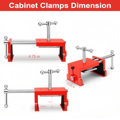 Image of 2Pack Cabinet Clamps for Installing Cabinets, Face Frame Clamps & Claw for Cabinet, Essential Cabinet Tools with 3 Sizes Hole Drilling Guide for Precise Alignment & Installation