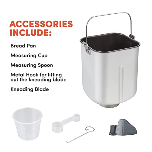 Elite Gourmet EBM8103M Programmable Bread Maker Machine 3 Loaf Sizes, 19 Menu Functions Gluten Free White Wheat Rye French and more, 2 Lbs, Mint image 3