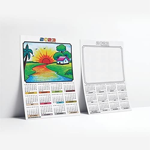 (Pack Of 50) Blank Calendar 2023 Mini A4 Sheets Planner Organizer January To December Ideal Home Offices Workplace Students Academic Place Classroom Business Events White Black Calendars