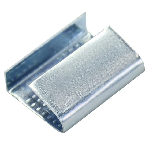 Image of Open Serrated Strapping Seals for 3 /4 inch Polyester Poly Polypropylene Strap Pallet Banding Clips(1000)
