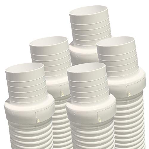 Puri Tech 5 Pack Universal Swimming Pool Cleaner Suction Hose 48 Inches Long White Color for Kreepy Krauly, Baracuda G3/G4, Navigator, & More