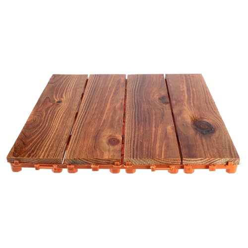 30 x cm Holzbodenfliesen Terrassendielen Außenbodenbelag Balkon ineinander greifende Terrassen-Gartenbretter Holzplatten Für die Verlegung von Böden im Freien