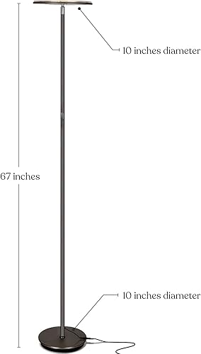 Vista 10 de Brightech - Sky 30 Flux Edition - Lámpara de pie LED Torchiere - LED superbrillante de 30 vatios - Ajuste de la temperatura de color a 3 niveles
