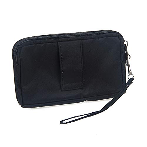 Étui ceinture horizontal pour Lava Z71 noir avec fermeture zippée et dragonne intégrée