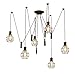 Produktbild Retro Industrie Stil Kronleuchter Spinne Lampe Vintage Pendelleuchten Hängelampe Schwarz Eisen Käfig Anhänger E27 Deckenleuchte DIY Höhenverstellbar 6-flammig,für Schlafzimmer Wohnzimmer Cafe Bar Loft