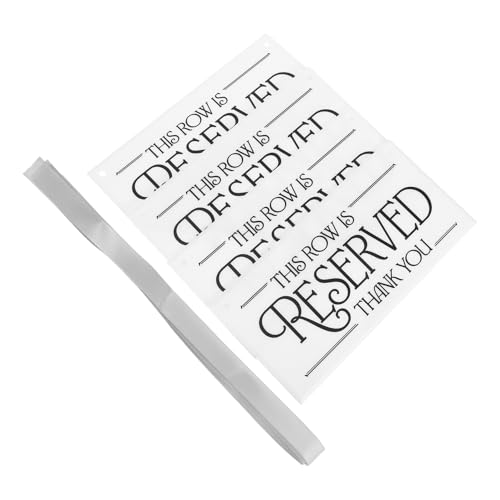 Sosoport 4 Stück Acryl Reserviert Schilder Hängende Stuhletiketten Weiß für Hochzeitsfeier Langlebige Sitzplatzreservierung Allgemein für Zeremonien und Empfänge