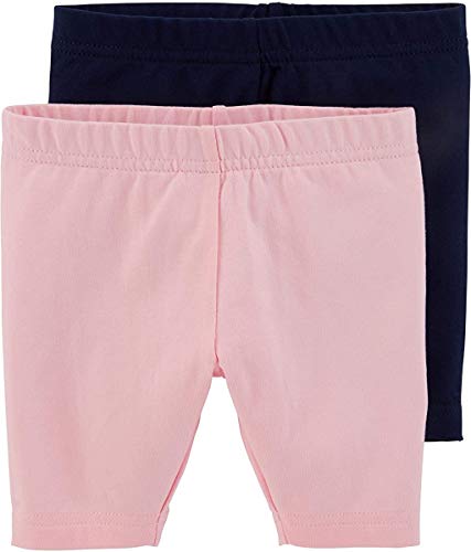 Carter's Baby Girls' Toddler 2-Pack Tumbling Shorts- Navy/Pink (3T)