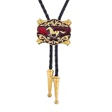 Btilasif Bolo Tie for Men Western Cowboy Runing Horse Texas Star Pattern Engraved Leather Necktie Bo
