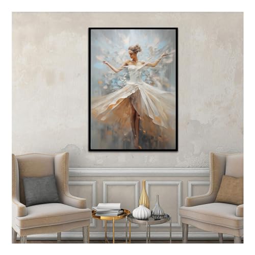 Peinture ballerine toile sans cadre 75x100 cm pour habiller un mur vide de chambre