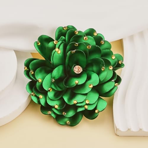 Image of CSIYANJRY99 Dainty Feather & Rose Flower Large Brooch Lapel Pins Delicate Elegant Handmade Flower Brooches Pin Classic for Wedding Party Dance Banquet for Women Dress Suit Ceremony Clothes Accessories Jewelry Valentine's Day Gifts