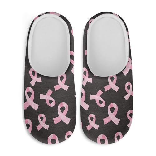 Women's Love Heart Print House Slippers Indoor Home Warm Shoes Soft Plush Non-slip for Walking