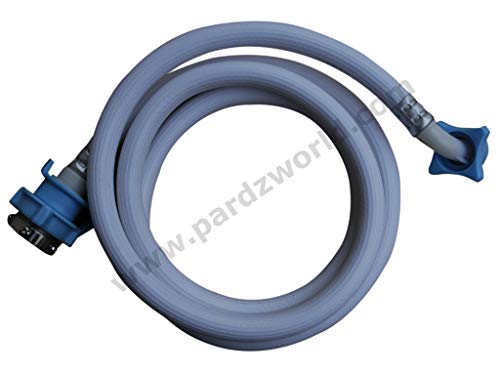 Image of PARDZWORLD 3m Extra Long Washing Machine Inlet Pipe Heavy Duty Flexible PVC Water Inflow Hose with Leak-Proof Tap Connectors for Fully Automatic Top & Front Load Washing Machines (3 Meter)
