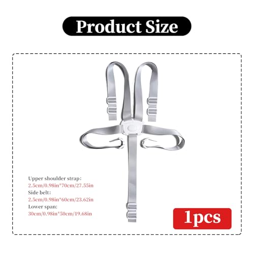 5 Punkt Gurt Hochstuhl Sicherheitsgurt,Ersatz-Sicherheitsgurte für Baby Kinderwagen Hochstuhl,Gurt Tripp Trapp Stuhl Gurt Verstellbare,Sicherheitsgurt Hochstuhl Wandelbare für Hochstuhl/Kinderwagen